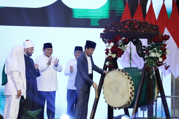 Dampingi Jokowi Buka Muktamar Sufi Internasional, Prabowo: Kepercayaan Internasional Modal Penting bagi Kedudukan RI